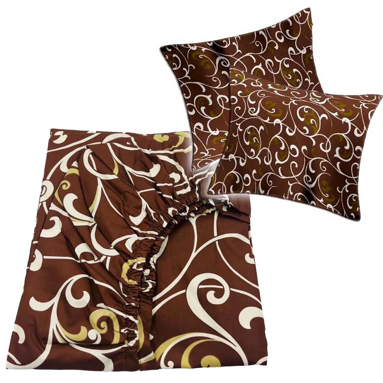 Комплект простирадло на гумці + 2 наволочки Набір 2+1