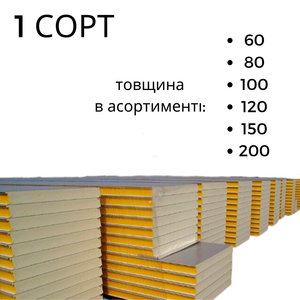 Сендвич панели PIR наполнитель пенополиизоцианурат, сэндвич панели стеновые 100 - фото 1 - id-p1905617482