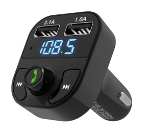 Автомобільний Bluetooth FM-трансмітер модулятор Car X8 чорний, фото 1