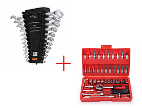 Комплект Набір інструментів 46 шт. Kraft&Dele KD10525 + Набір ключів 12 елементів kd10937 KraftDele