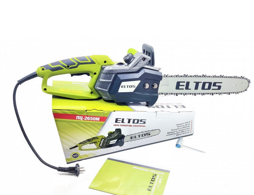 Електропила ELTOS ПЦ-2650М (регулятор подавання оливи, 2650 Вт, шина 40 см) Німеччина, фото 1