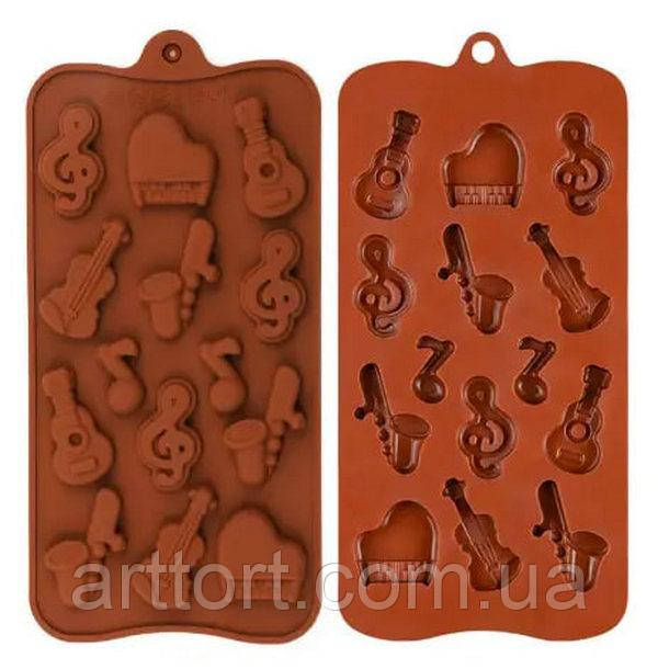 Силіконова форма Музичні інструменти, фото 1
