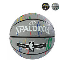 Мяч баскетбольный Spalding NBA Marble Outdoor Size 7 резиновый для игры на улице Grey/Multi-Color M_1821