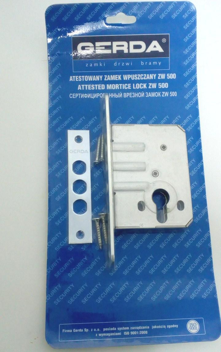 Замок врізний додатковий Gerda ZW 500 цинк білий (Польща)