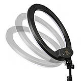 Кільцева світлодіодна лампа 45 см для фото та відеозйомки з 3 тримачами Селфі кільце К18-450CW для блогерів, фото 4