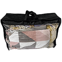Сумка-чемодан из пвх для одеял и подушек S - 55*45*18 см (черный)