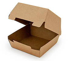 Коробка під бургер 94*94*70 мм. крафт/крафт (100)