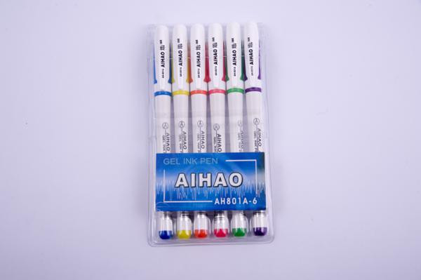 Набір гелевих ручок Aihao AH801-6 (6 кол.)