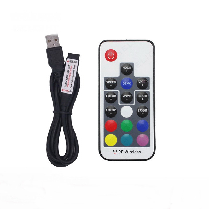 USB RGB контролер RF міні 17 кнопок 5 вольтів