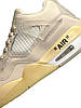 Кросівки жіночі Nike Air Jordan 4 Retro Off-White Sail Beige Взуття Найк Джордан Ретро IV бежеві шкіряні весна осінь, фото 8