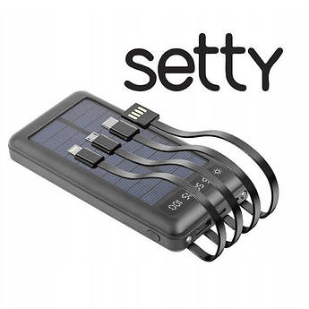 Повербанк Setty solar - 10000 mAh +сонячна батарея