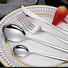 Набір столових приборів срібного кольору Porto-Light з нержавіючої сталі на 4 предмети REMY-DECOR для кафе та будинку, фото 3