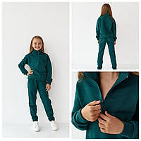 Спортивный костюм для девочки свитшот и джогеры , девчачий спортивный костюм демисезонный зеленый