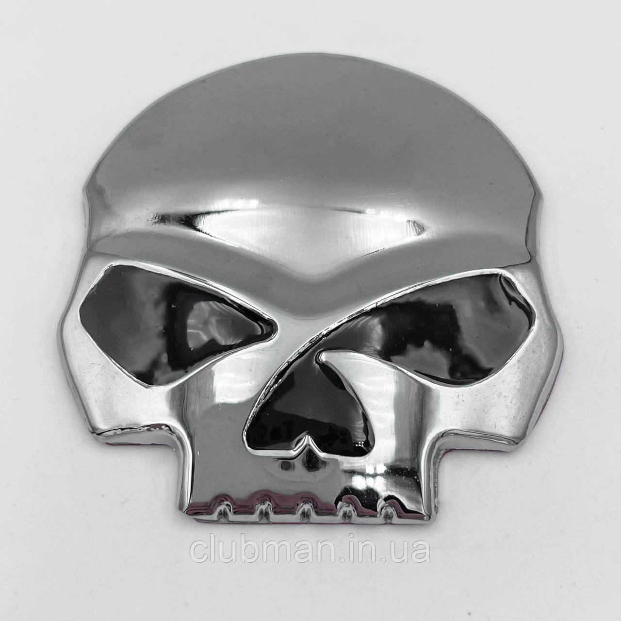 Металевий шильдик емблема ЧЕРЕП "Харлі-Девідсон" (Harley Davidson) - Хром