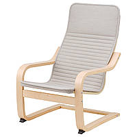 Кресло детское IKEA ПОЭНГ, березовый шпон, Книса светло-бежевый, 494.125.61