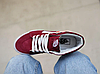 Кеди Vans old skool бордові замша високі bordo / white унісекс, фото 8