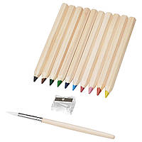Цветной карандаш IKEA МОЛА, разные цвета, В наборе: 10 цветных карандашей., 1 точилка и 1 кисть., 704.565.86