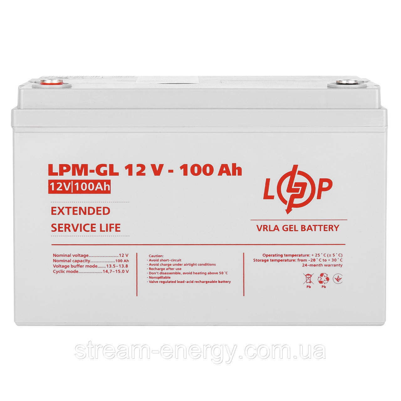 Акумулятор для котла гелевий 100ач LPM-GL 12V-100 Ah (1200 циклів) - для ДБЖ, інвертора, для дому, ноутбука, фото 1