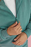 Спортивний костюм для дівчинки худі на блискавці та джогери, спортивний спортивний костюм демісезонний колір м'ята, фото 3