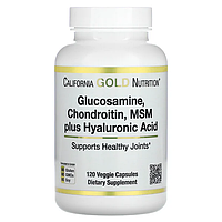California Gold Nutrition, Глюкозамин, хондроитин и МСМ с гиалуроновой кислотой, 120 капсул