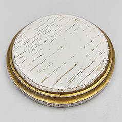 Ретро підрозетник RE дерев'яний «Дуб вибілений золотою патиною» Однопостовий