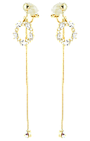 Сережки Xuping Позолота 14K кліпси "Декоративні підвіски з цирконієм"