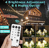 Ідеальні вуличні гірлянди Festoon Lights Outdoor, Remote Control Outdoor String Lights, фото 2