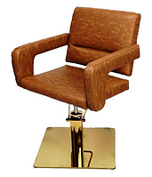 Парикмахерское кресло Flamingo mod.834 гидроподьемник-квадрат золото, черный