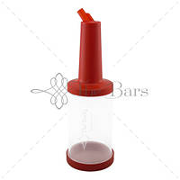Пляшка з гейзером 1 л прозора (червона кришка) The Bars PM01R