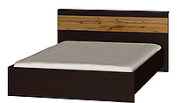 Кровать полуторная Соната 1400 с матрасом ЭВЕРЕСТ Венге темный + Крафт золотой (140х200х80.5 см)