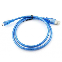 Кабель Gresso USB МicroUSB без феритiв 0.8м блакитний