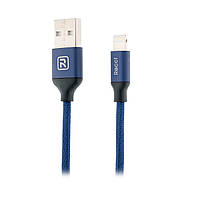 Кабель Recci RCL-M100 USB Lightning Fabrics 1м синій