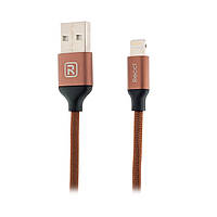 Кабель Recci RCL-M100 USB Lightning Fabrics 1м коричневий