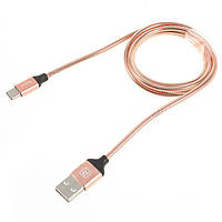 Кабель Recci RCT-W100 USB Type-C Gravel 1м рожеве золото