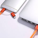 Кабель Combo 2-in-1 Remax RC-020t Aurora USB microUSB Lightning 1м помаранчевий, фото 3