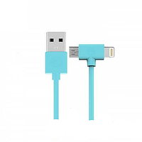 Кабель Combo 2-in-1 WK WDC-008 Axe Lightning microUSB 1м блакитний