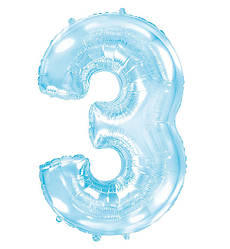 Кулька Цифра "3" (100 см), Іспанія, колір - блакитний
