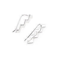 Срібні сережки кафи Блискавка