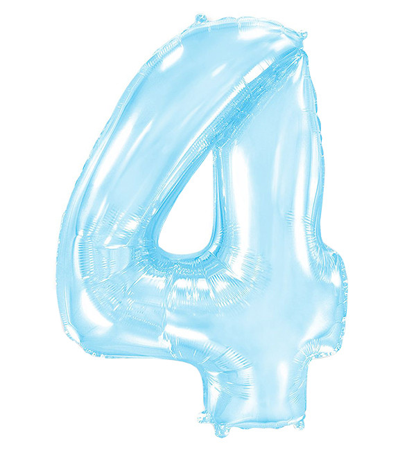 Кулька Цифра "4" (100 см), Іспанія, колір - блакитний
