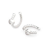 Срібні сережки кліпси фіаніт у оправі Ніка