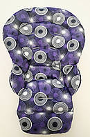 Чохол DavLu до стільчика для годування Сhicco Polly  Progres 5, Relax Круги на темно-синьому (Ch-n-2-13)