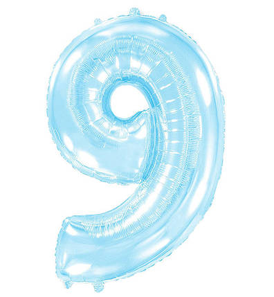 Кулька Цифра "9" (100 см), Іспанія, колір - блакитний, фото 2