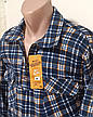 Чоловічі сорочки фланель з начосом Ao Long Com vd-0011 синя картата довгий рукав, тепла чоловіча сорочка XL, фото 3