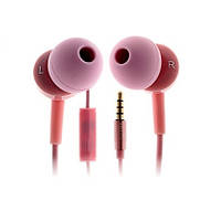 Навушники вакуумні провідні з мікрофоном Recci REW-C01 Arioso рожеві
