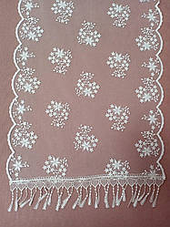 Весільний шарф (шаль, мережевна хустка) для нареченої в айворі кольорі, вінчальний шарф