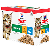 Вологий корм Hills Kitten для кошенят з куркою та рибою Мульти Пак, 12х85г 1 уп