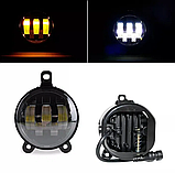 1 шт... Протитуманні фари LED Лід 45w Lada Приора Газель білий + жовтий ДХО, фото 3