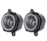 1 шт... Протитуманні фари LED Лід 45w Lada Приора Газель білий + жовтий ДХО, фото 4