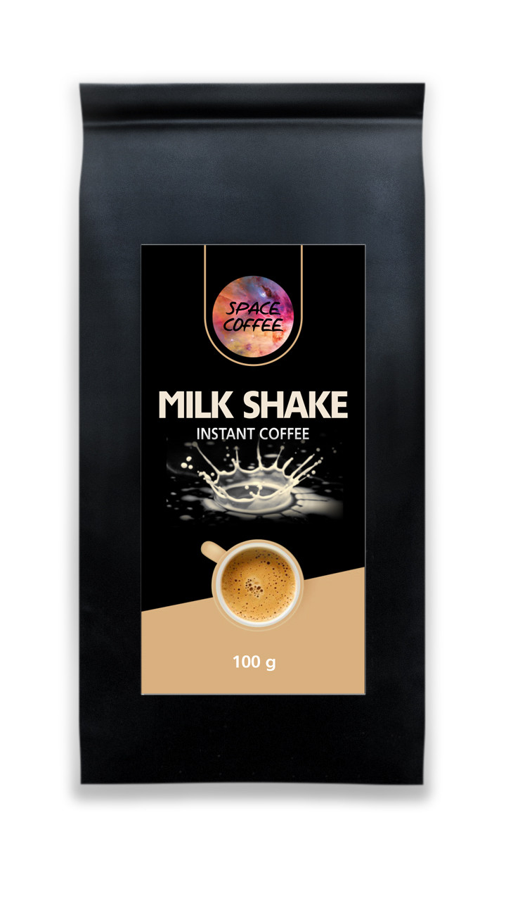 Сублімована кава Space Coffee з ароматом молочного коктейлю 100 грамів, фото 1