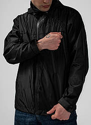 Вітрівка чоловіча осіння весняна false чорна куртка повсякденна плащівка легка весна осінь з капюшоном